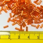 Tube Beads or Salli Buggle Beads 4mm Orange Color - Pack of 25 Grams - Image 4