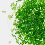Tube Beads or Salli Buggle Beads 4mm Parrot Green Color - Pack of 25 Grams