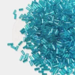 Tube Beads or Salli Buggle Beads 4mm Sky Blue Color - Pack of 25 Grams