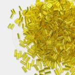 Tube Beads or Salli Buggle Beads 4mm Yellow Color - Pack of 25 Grams