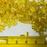 Tube Beads or Salli Buggle Beads 4mm Yellow Color - Pack of 25 Grams - Image 4