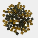 Framed Stone Mirror Type Square Shape 6MM Color Gold (20grams)