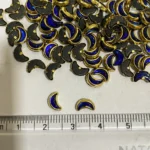 Glass Crescent or Moon Shape Kundan Stone 6x4mm Blue Color (15grams) - Image 2