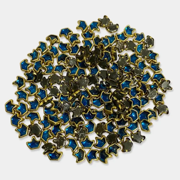 Glass Crown Shape Kundan Stone Sky Blue Color (15grams)