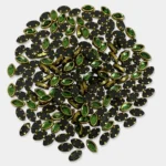 Glass Kundan Stones in Flat Back Mounts Eye Shape 6x4MM (Light Green)15grams