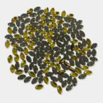 Glass Kundan Stones in Flat Back Mounts Eye Shape 6x4MM (Yellow)15grams