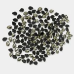 Kundan Stone Framed Drop Shape 6mmx4mm White Color Silver Base (20grams)