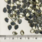 Kundan Stone Framed Drop Shape 6mmx4mm White Color Silver Base (20grams) - Image 2