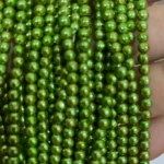 Parrot Green Color 4MM Round Shape Beads - 1Bunch(12 line)