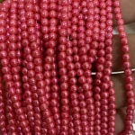 Pink Color 4MM Round Shape Beads - 1Bunch(12 line)