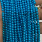 Sky Blue Color 4MM Round Shape Beads - 1Bunch(12 line)