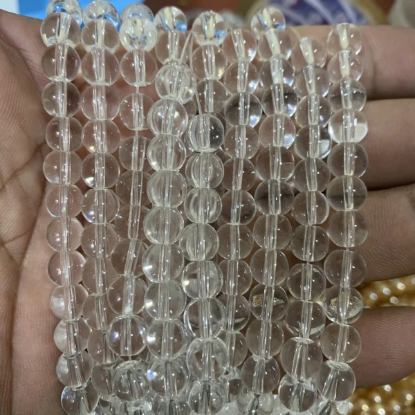 Glass beads Size 8mm Clear White Color (1Line)