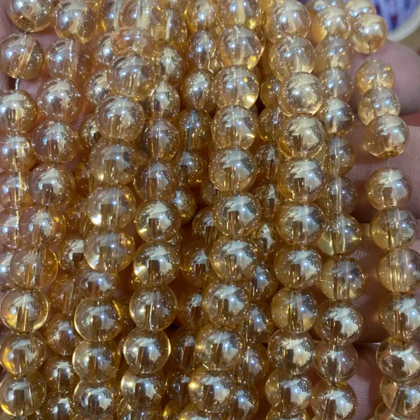 Glass beads Size 8mm Gold Color (1Line)