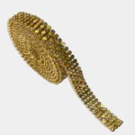 Gold Color and White Stone With Beads Sheet 4-Lines For Making jewelry and Stitching