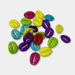 Plastic Cowrie or Koudi Shells for Craft and Art Work - Pack of 10grams (Mixedcolors)
