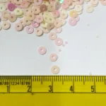 Round Shape Sewing Shiny or Rainbow Sequins Baby Pink Color 4MM (10grams) - Image 3