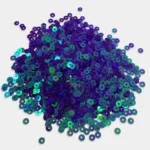 Round Shape Sewing Shiny or Rainbow Sequins Blue Violet Iridescent Color 4MM (10grams)