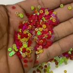 Round Shape Sewing Shiny or Rainbow Sequins Rose with Gold Shade Color 4MM (10grams) - Image 2