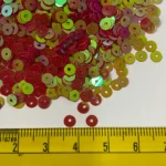 Round Shape Sewing Shiny or Rainbow Sequins Rose with Gold Shade Color 4MM (10grams) - Image 3