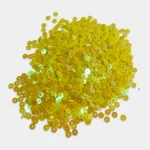 Round Shape Sewing Shiny or Rainbow Sequins Yellow Iridescent Color 4MM (10grams)