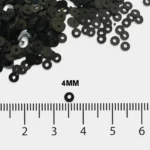 Round Shape Sewing Sequins Black Color 4MM (10grams) - Image 3