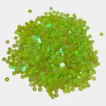 Round Shape Sewing Shiny or Rainbow Sequins Lime Green Iridescent Color 4MM (10grams)