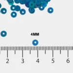 Round Shape Sewing Shiny or Rainbow Sequins Sky Blue Iridescent Color 4MM (10grams) - Image 3