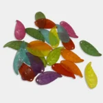 Acrylic Leaf (30x15mm) Beads with Mixed Color for Brooch Making Pack of 10 grams