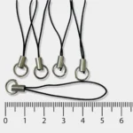 Black Charms Strap with Metal Hook for Keychains & Mobile (Pack of 5) - Image 3