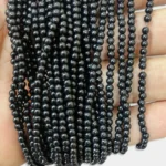 Black Color 3MM Round Shape Beads - 1Bunch(12 line)