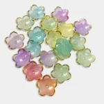 Golden Edge Mixed Color Blossom Flower Acrylic Beads Brooch Material Accessories (10 Grams)