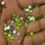 Kundan Stone Round Shape 5mm Parrot Green Color (10grams) - Image 2