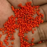 Opaque Seed Beads in Orange Color 2mm (25grams) - Image 2