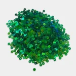 Round Shape Sewing Shiny or Rainbow Sequins Green Iridescent Color 4MM (10grams)