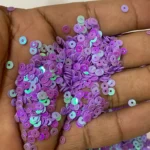 Round Shape Sewing Shiny or Rainbow Sequins Lavender Iridescent Color 4MM (10grams) - Image 2