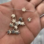 Silver Small Crown Beads, 20pcs. 8mm, Royal Crown, Spacers - Image 2