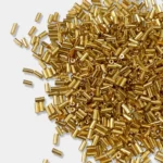 Tube Beads or Salli Buggle Beads 4mm Shiny Gold Color - Pack of 25 Grams