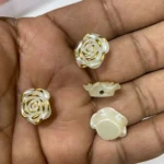 Brooch Rose with Gold Border - White Color (10 Grams) - Image 2