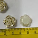 Brooch Rose with Gold Border - White Color (10 Grams) - Image 3