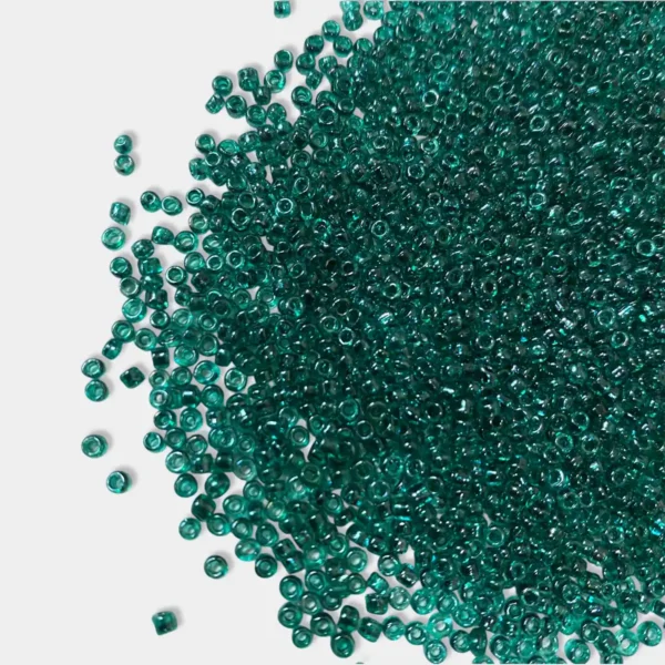 Glass Seed or Sugar Beads 2mm Color Teal Green Color (25grams)
