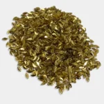 Golden Colour 2 Hole Leaf Shape Sequins Size 6×4 mm - 10grams