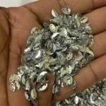 Silver Colour 2 Hole Leaf Shape Sequins Size 6×4 mm - 10grams - Image 2